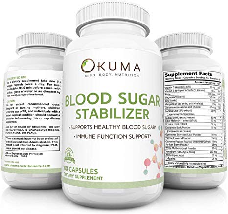 Blood Sugar Stabilizer - Promotes Healthy Insulin Levels | Helps Eliminate Energy Crashes | Reduces Brain Fog and sluggishness | Ideal for Seniors, Men, Women, and Professionals