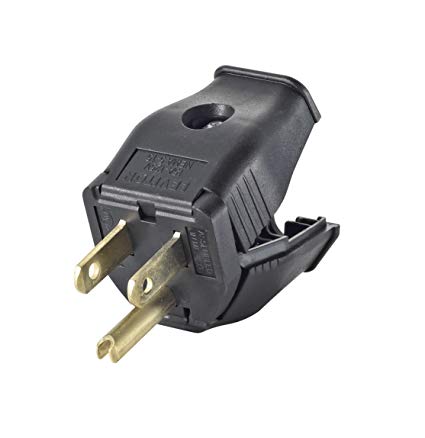 Leviton 3W101-E Not Available Hinged Design Electrical Plug, Black