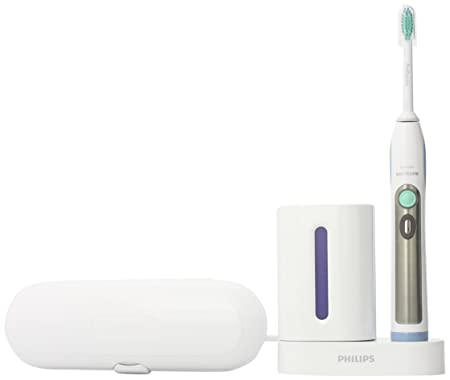 Philips Sonicare Flexcare Plus Sonic Electric Toothbrush, White with Soft Sky Blue, HX6972/30