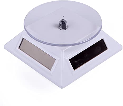 HDE Mini Solar Powered Rotating Rotary Turntable Display Stand