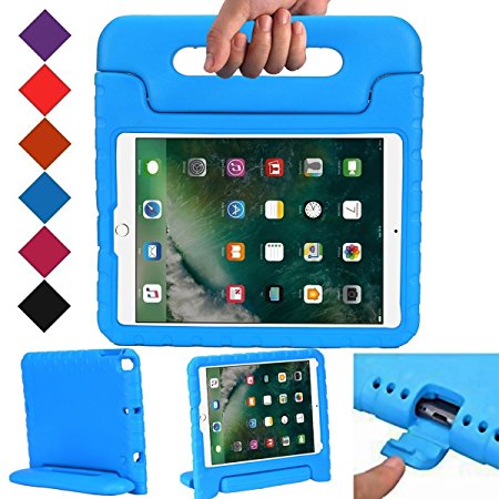 BMOUO 2017 New iPad Case for Kids with Handle Stand Lightweight Shock Proof Cover for iPad 9.7 Inch 2017 New, iPad Air, iPad Air 2 Tablet - Blue