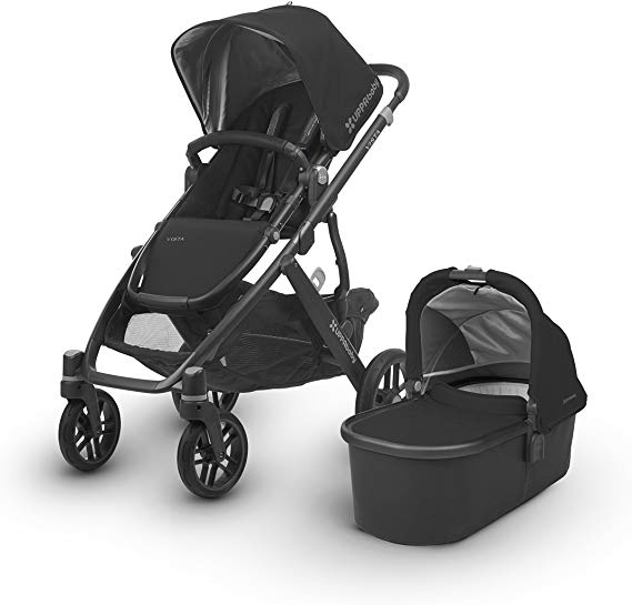 UPPAbaby VISTA Stroller, Black/Carbon/Leather, Jake