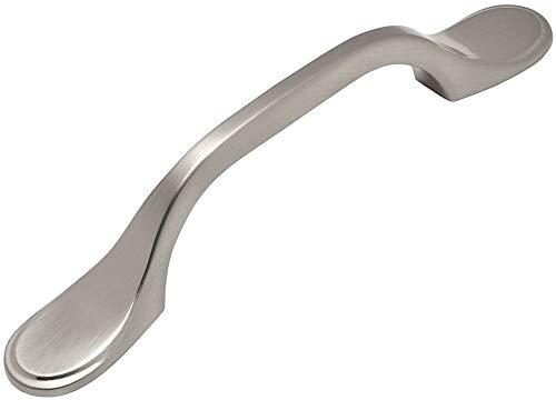Cosmas 9533SN Satin Nickel Cabinet Hardware Footed Handle Pull - 3" Inch (76mm) Hole Centers - 10 Pack