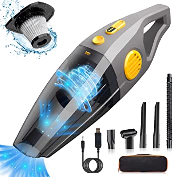 Wireless Car Vacuum Cleaner, 8000PA High Power Portable Handheld Vacuum 120W​​ Wet and Dry Use Portable Cordless Vacuum Cleaner for Car Interior Cleaning