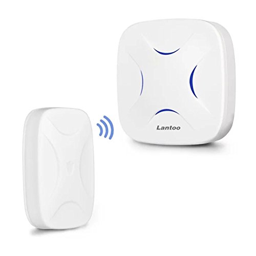 Wireless Ring Doorbell, Lantoo® ABS Material IP44 Waterproof/Dustproof Portable Door-Bell Kit with Intelligent Touching Switch,500 Feet Operating Range,52 Melodies,1 Button and 1 Door bells Chime
