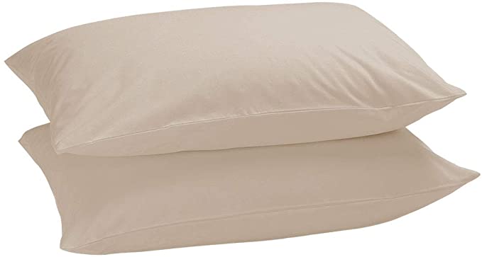 Comfy Basics 2 Pack Brushed Microfiber Bedding Pillow Cases (Beige, King)