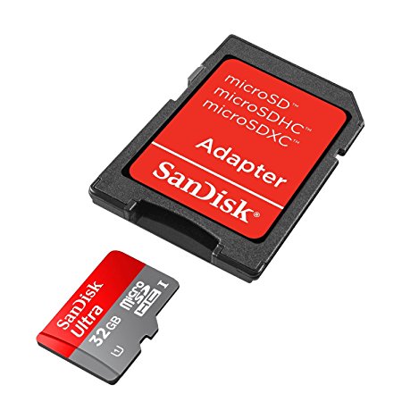 SanDisk Ultra 32GB MicroSDHC Class 10 UHS Memory Card Speed Up To 30MB/s With Adapter - SDSDQUA-032G-U46A [Old Version]