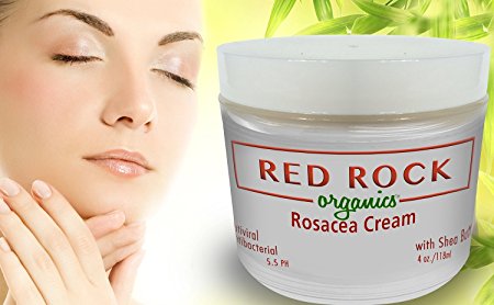 Rosacea Treatment cream - Best Advanced Redness Relief Healing Moisturizer - Natural and Hydrating Ointment for Acne, Pimples and Breakouts - with Manuka Honey by Red Rock Organics (64 oz)