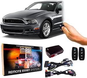 MPC Complete 4-Button Remote Start Kit for 2010-2014 Ford Mustang - T-Harness - Includes (2) 4-Button Extended Range Remotes - Up to 3,000 ft - Firmware Preloaded - USA Tech Support