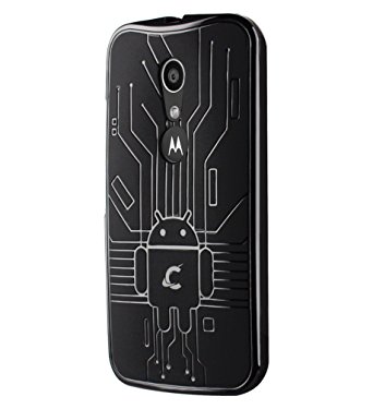 Moto G2 Case, Cruzerlite Bugdroid Circuit TPU Case Compatible with Compatible with Motorola Moto G (2nd Generation) - Black
