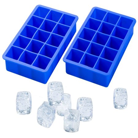 YooNeo Set of 2 Silicone Ice Cube Trays,Premium Food Grade Silicone Ice Tray Molds UK Shipping