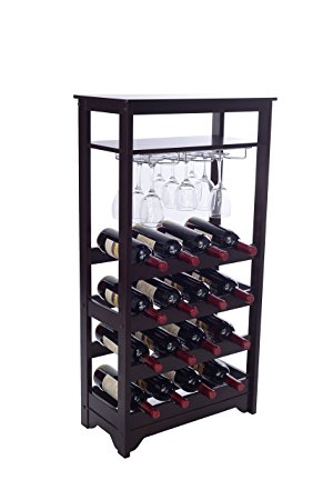 Merry Products 16-Bottle Wine Rack, Espresso
