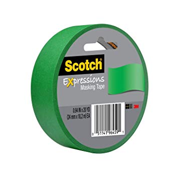 Scotch Expressions Masking Tape, 0,94-Inch x 20-Yards, Primary Green (MMM3437PGR)