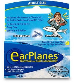 Ear Plugs - Airplane Travel Ear Protection And Pain Reliever (1-Pair - Adult)