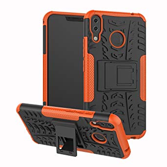Asus Zenfone 5z Case ZS620KL,Osophter Dual Layer Shock-Absorption Armor Cover Full-Body Protective Case with Kickstand for Asus Zenfone 5z ZS620KL (Orange)