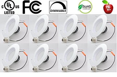 8 Pack Bioluz LED 5 / 6-inch UL Listed 12 Watt 90 CRI Dimmable Retrofit LED Recessed Lighting Fixture - 3000K LED Ceiling Light 750 Lumen 75 W Equivalent Recessed Downlight - Beveled Design Pack of 8