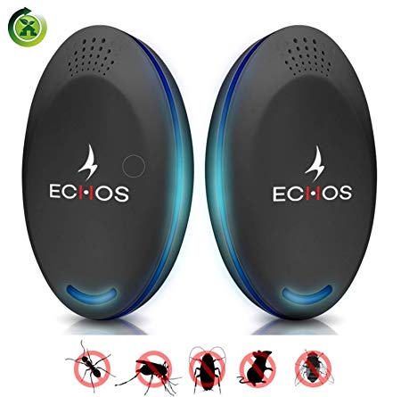 [NEW 2018 UPGRADED] Ultrasonic Pest Repeller - Mouse & Rat Control - Insect & Rodent Repellent For Mosquitos, Flies, Wasps, Ants, Spiders, Bed Bugs, Fleas, Roaches, Rats, Mice (2 Pack)