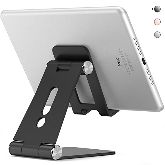 Adjustable Tablet Stand,Aodh Multi-Angle iPad Stand,Cell Phone Stand,iPhone Stand Dock, Nintendo Switch Stand and Holder for iPad, Android Smartphones, Samsung, Kindle Accessories (4-13 inch)(Black)