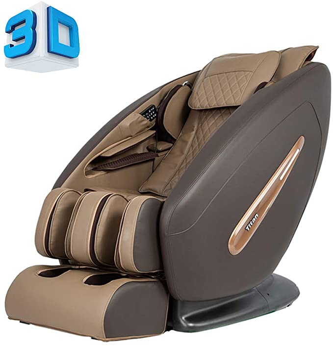 Titan Pro Commander FDA 3D Massage Full Body Massage Recliner Zero Gravity Best Massage Chair Air Compressor Leg Massager (Brown)