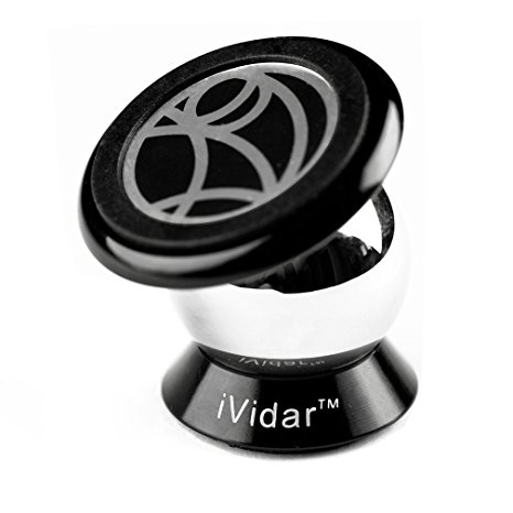 Car Phone Mount, iVidar Dashboard Magnetic Car Phone Holder for Cell Phones and GPS, Magnetic Cell Phone Holder for Car, Home, Office and Kitchen (Black)