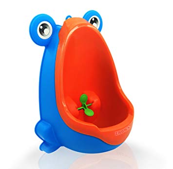 Zhoma Baby Urinal for Boys - Cute Frog Potty Training Urinal for Pee Trainer with Funny Aiming Target - Blue