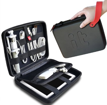 Portable EVA Tablet Case/electronics Accessories Case /Travel Packing Cubes/ Anti-shock Hard Drive Case /Power Bank Case/usb Pouch/ Ipad Case(XL Black)