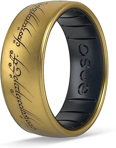 Enso Rings Lord of The Rings Collection - Comfortable DualTone Silicone Rings - Flexible Design