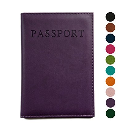Passport Cover, Case, Holder for Travel, Animal Friendly Leather, 10 Colors