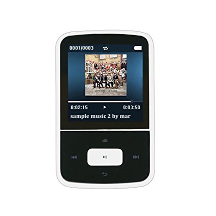 Bluetooth Version | AGPTEK G05W 8GB Portable Bluetooth Clip Mp3 Player with FM Radio, (sweatproof cover added), Black