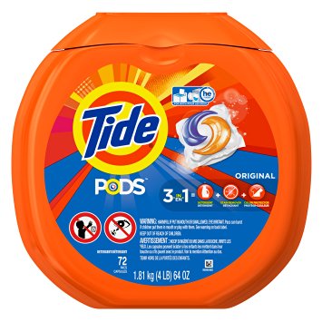 Tide Pods Original Scent HE Turbo Laundry Detergent Packs, 72 Count