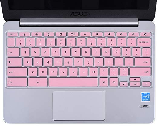 For ASUS Chromebook Keyboard Protector Cover for ASUS ChromeBook C200 C200MA C201 C201PA C202SA 11.6 inch Chromebook (Pink)