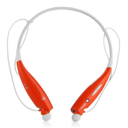 InzhiRui Wireless Bluetooth Headphones Noise Cancelling Headphones with MicrophoneRunningGymExerciseSweat proof for iPhone 6s 6s Plus 6 6 Plus 5 5C 5S 4 and Android Orange