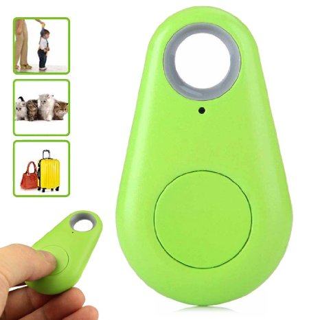 Yunt Mini Smart Bluetooth 4.0 Low Energy Anti-Lost Alarm Wireless Remote Shutter GPS Tracker Alarm Keychain for Kids,Keys,Pets,etc.(Green)