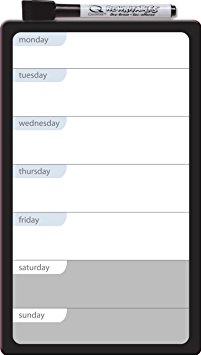 Quartet Magnetic Dry-Erase Weekly Organizer, 6 x 10 Inches, Daily Planner, Frameless (79217)