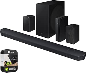 SAMSUNG HW-Q910D Q-Series 9.1.2 ch. Wireless Dolby Atmos Soundbar w/Q-Symphony (2024)(Renewed) Bundle with 2 Year Enhanced Protection Pack