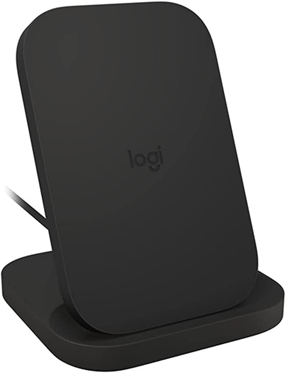 Logitech 10W Qi Certified Fast Charge Wireless Charger Stand (Retail Packing) - for iOS Android for Qi Phone iPhone LG Motorola Samsung Galaxy Google Pixel and More