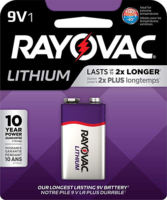 Rayovac 9V Battery, Lithium 9 Volt Battery (1 Count)