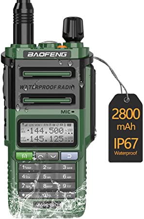 BAOFENG UV-9R PRO Dual Band Two-Way Radio Dustproof Waterproof IP67 Transceiver Walkie Talkie 5W Upgraded Version of UV-9R Plus（Green）