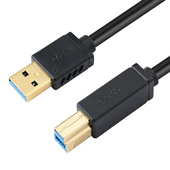 DTech 3 Feet USB Printer Cable 3.0 A Male to B Male Cord Superspeed Data KVM Wire (1 Meter, Black)