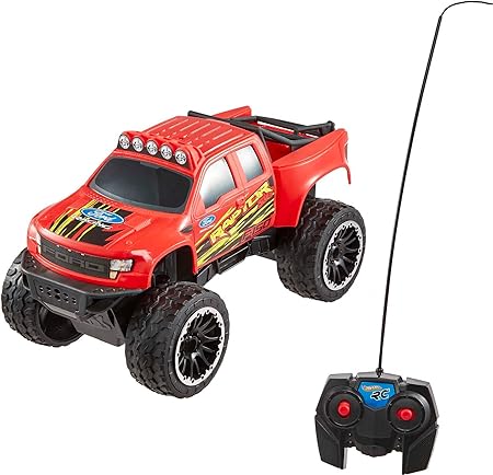 ​Hot Wheels Remote Control Truck, Red Ford F-150 RC Vehicle with Full-Function Remote Control, Large Wheels & High-Performance Engine, 2.4 GHz with Range of 65 Feet