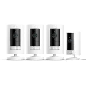 Ring lot de 3 Caméras extérieures sans fil (Stick Up Cam)   Caméra intérieure (Indoor Cam 2e gén.) | Caméra surveillance wifi avec vidéo HD, audio bidirectionnel | Essai Ring Protect gratuit 30 j.