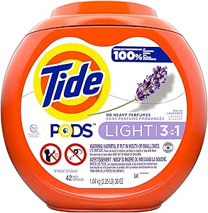 Tide PODS Light Laundry Detergent Pacs, 42 Count, White Lavender Scent, Powerful Clean with a Light and Lasting Scent