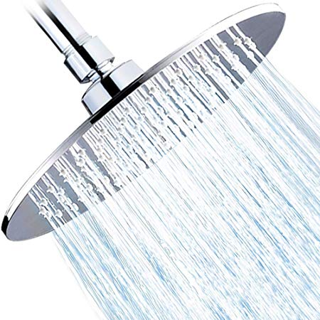 Albustar Rainfall Shower Head, High Pressure Shower Head, 8.5'' Luxury Polished Chrome Rain Shower Head, SPA Showerheads, Easy to Install