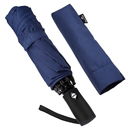 Doryum Automatic Travel Umbrella with Safe Auto Lock Design Windproof Folding Inverted Umbrella