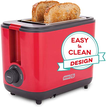 Dash DEZT001RD 2 Slice Extra Wide Slot Easy Toaster with with Cool Touch   Defrost Feature, for for Bagels, Specialty Breads & other Baked Goods, Red