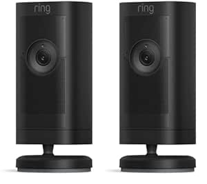 Ring Stick Up Cam Pro, Battery | Two-Way Talk with Audio , 3D Motion Detection with Bird’s Eye Zones, 1080p HDR Video & Color Night Vision (2023 release) | 2-pack, Black