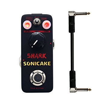 Sonicake Shark Distortion Pedal Wide-Ranging Effects Pedal 3 Sound Characters From Vintage to Aggressive 6 Inch Guitar Cable Included