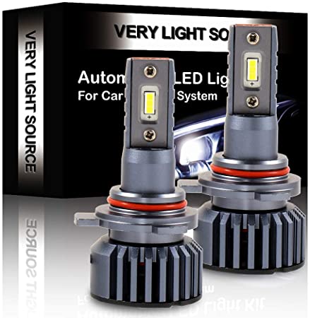 SCITOO 9012 DOT Approved LED Headlight Bulb Conversion Kit High Low Beam Brighter Cree White Light LED Headlight - 9600Lm 80W 6000K Focus Light(2pcs)