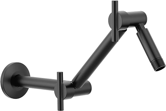 Moen S116BL Acc-Premium 16 in. Pivoting Adjustable Shower Arm, Matte Black