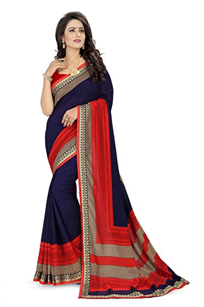 OOMPH! Georgette Saree with Blouse Piece